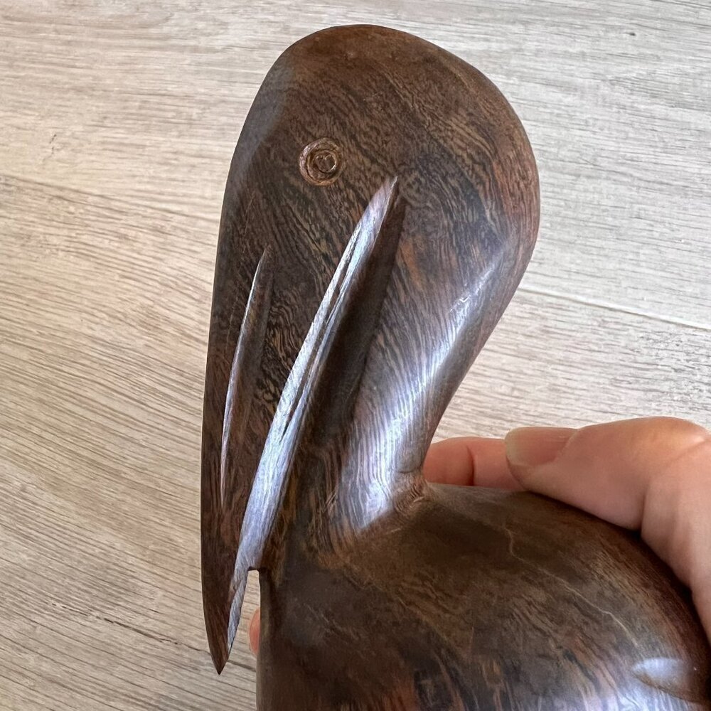 Ironwood Pelican Hand Carved 7 3/4" MCM Collectible Figurine Nautical Decor - Picture 11 of 11
